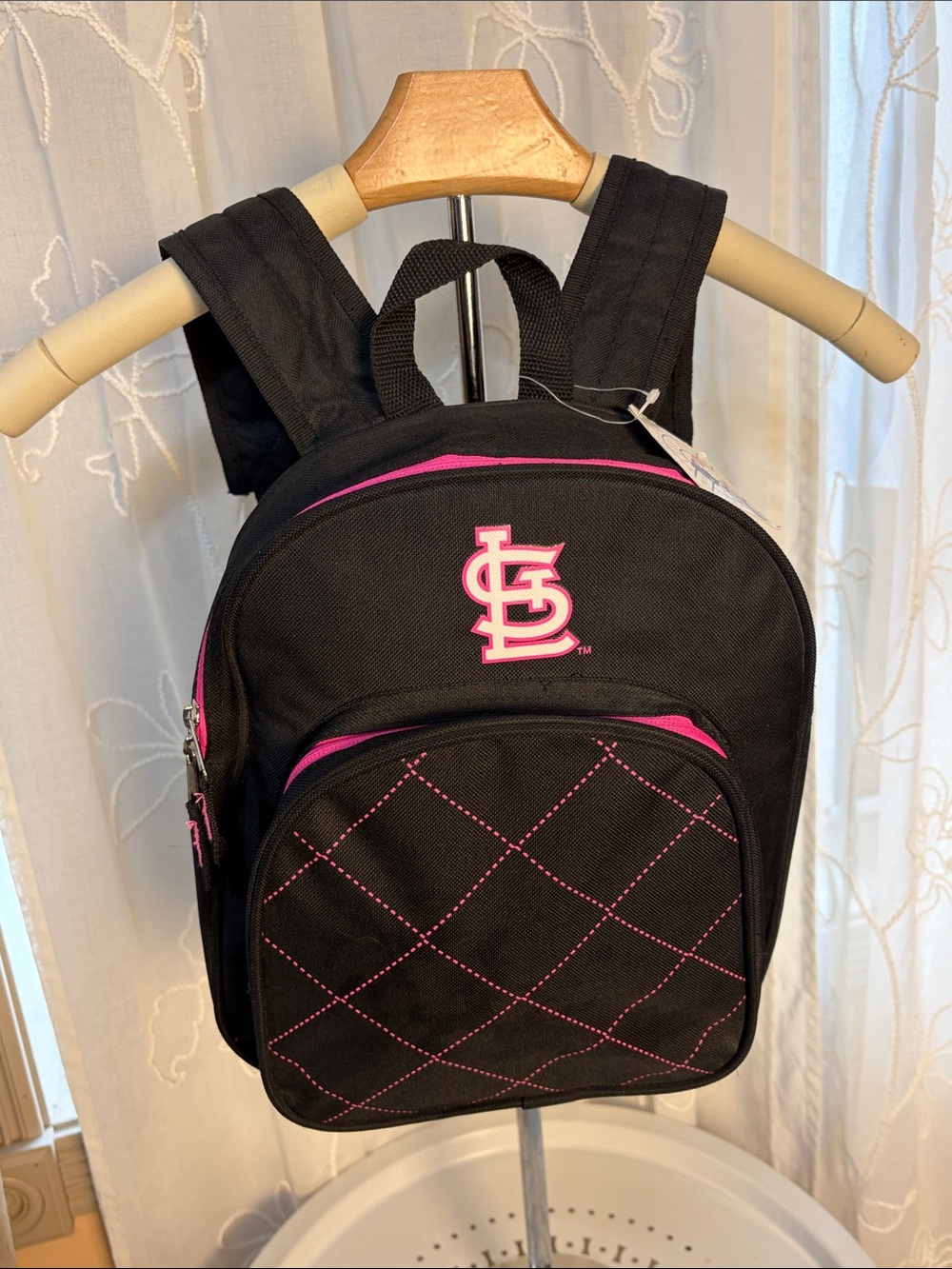 Black & Pink  Backpack MLB St Louis Cardinals with Quilted look